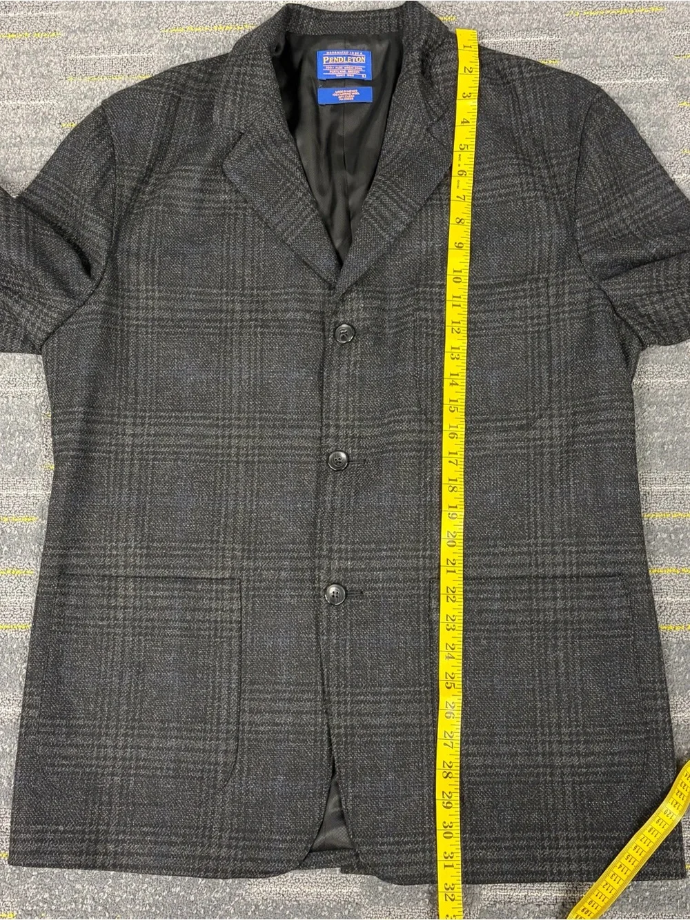 Pendleton Men’s Glen Plaid Wool Blazer Jacket Men’s Size Large 3 Button Pockets